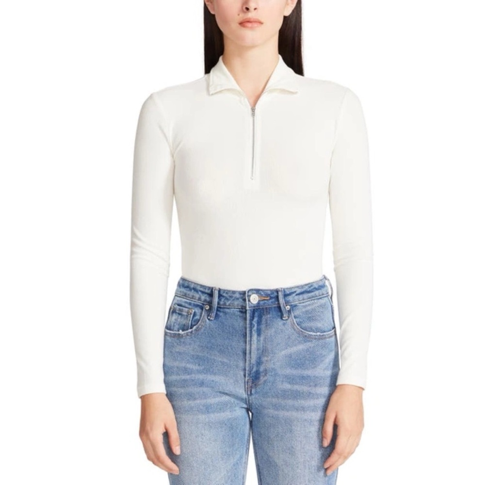BB Dakota by Steve Madden | Zip Service Rib Knit Bodysuit in Ivory